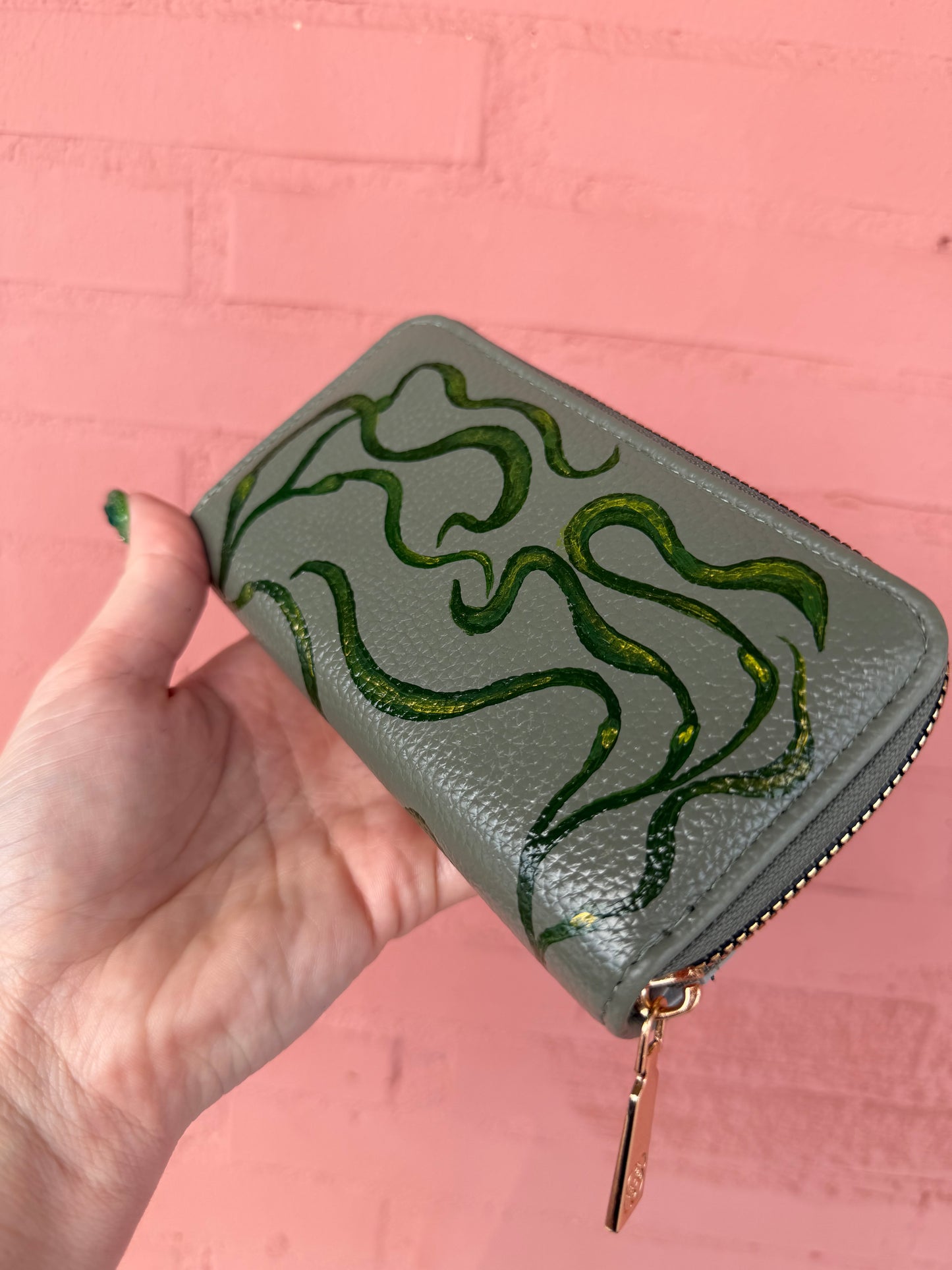 Hand Painted Wallet *Kelp*