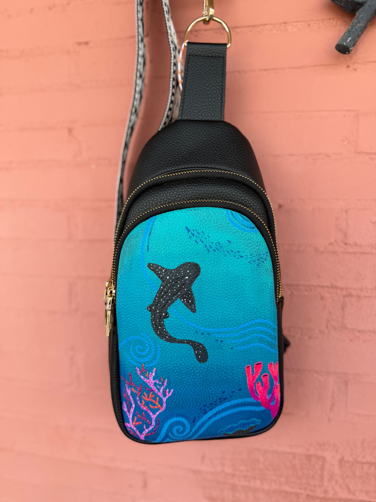 Hand Painted Crossbody Bag