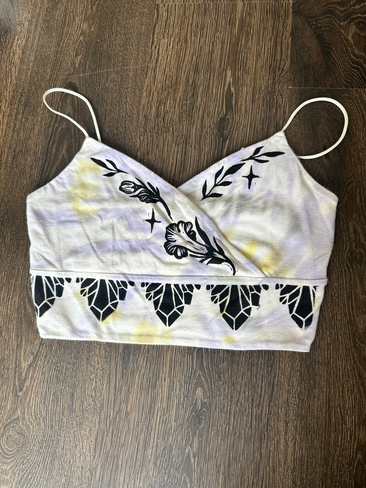 Small tie dye Block print Crop top