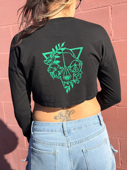 Cat Skull Crop Top - Medium