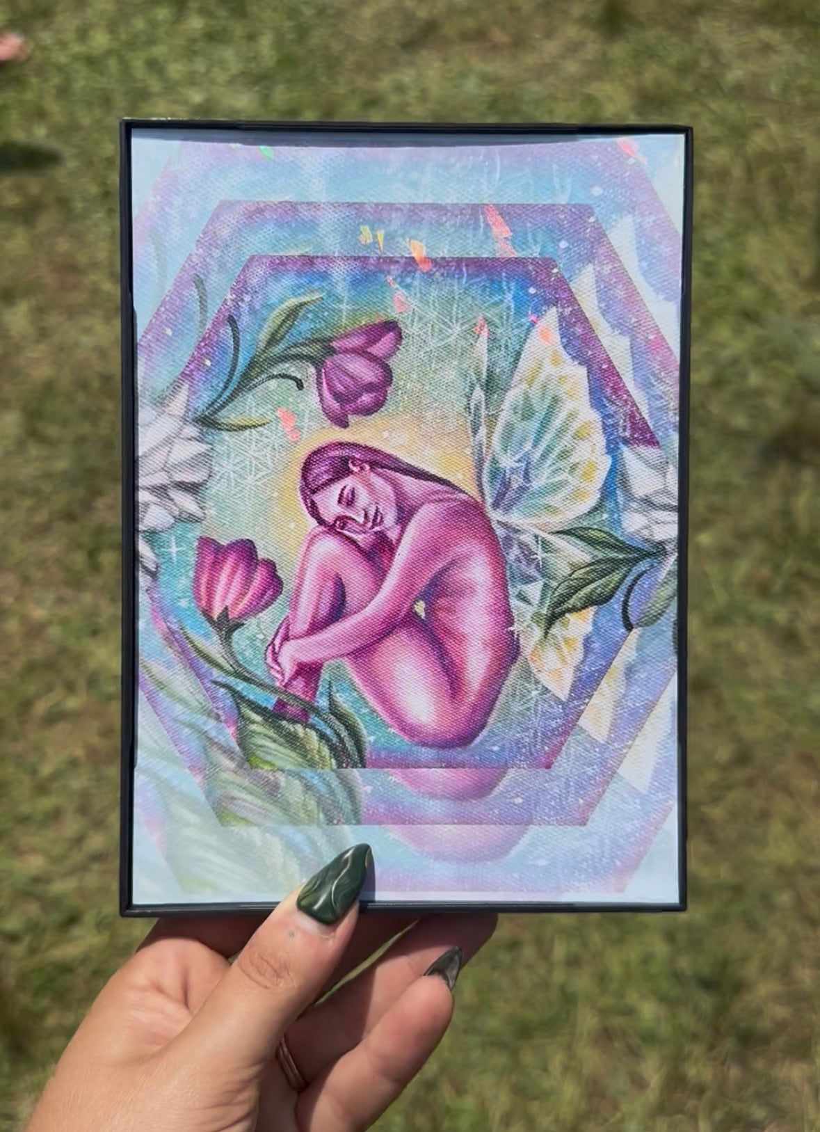Limited Edition Holographic Rose Quartz Framed Print