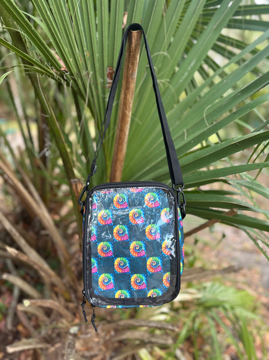 Checkered Ammonite Pin Window Crossbody Bag