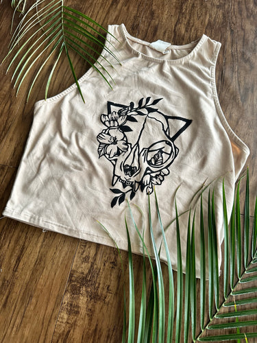 Nude Cat Skull Crop top (small)