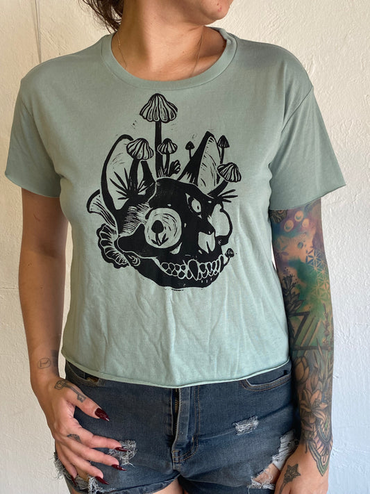 Cat Skull Crop Top