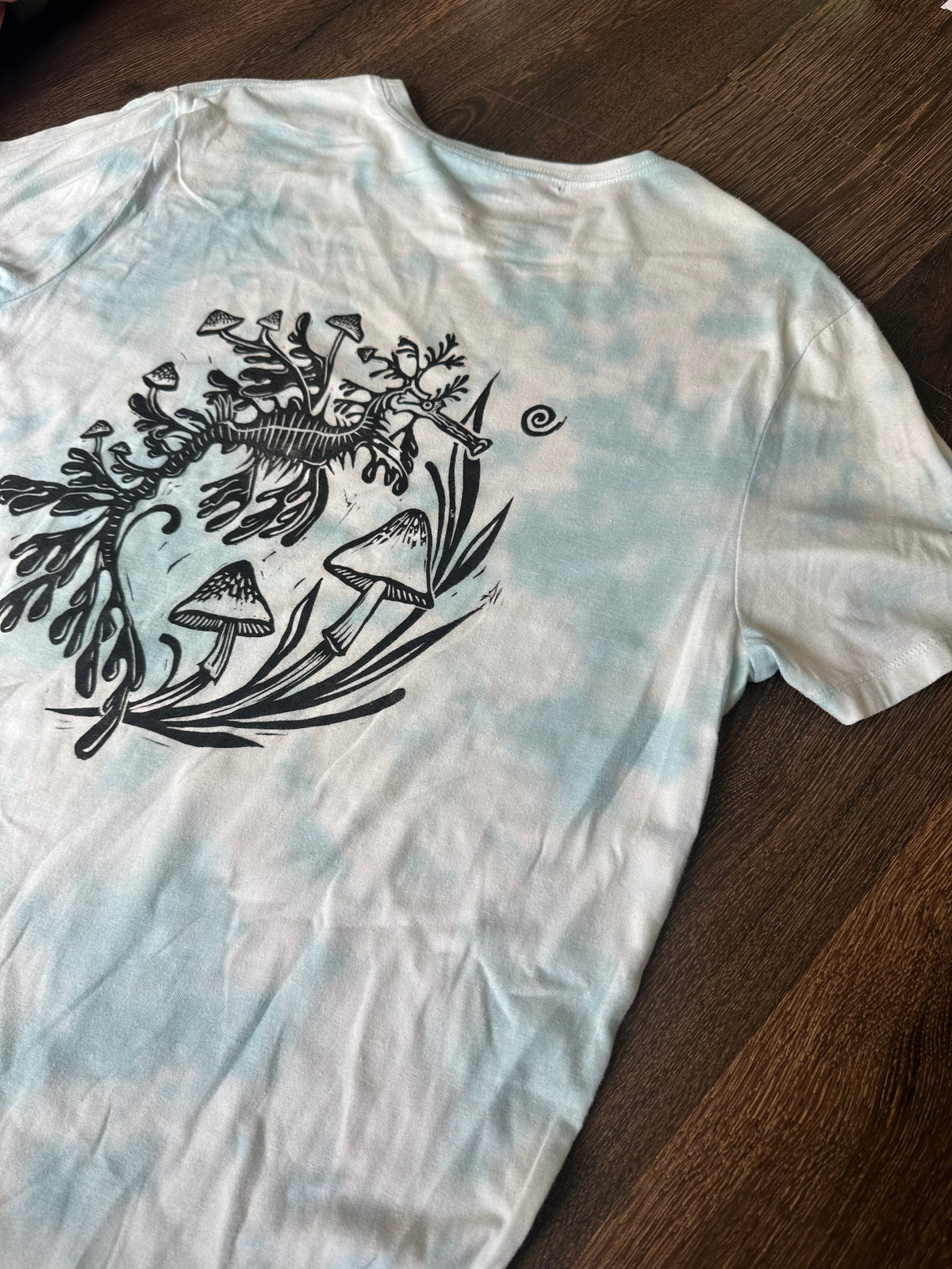 Medium seahorse tee Block print Crop top