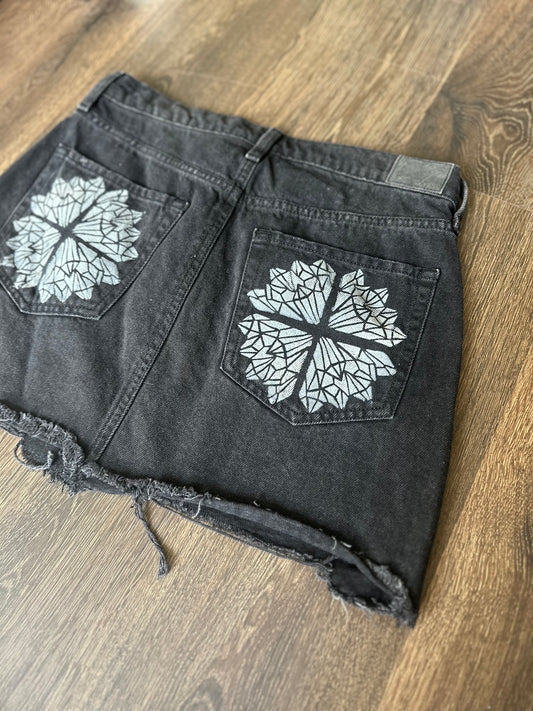 Medium onyx Block print skirt