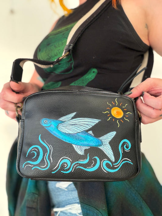 Flying Fish Hand Painted Bag