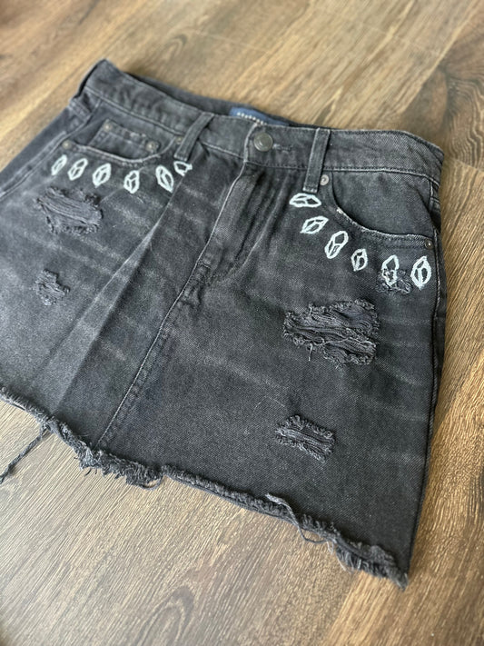 Medium onyx Block print skirt