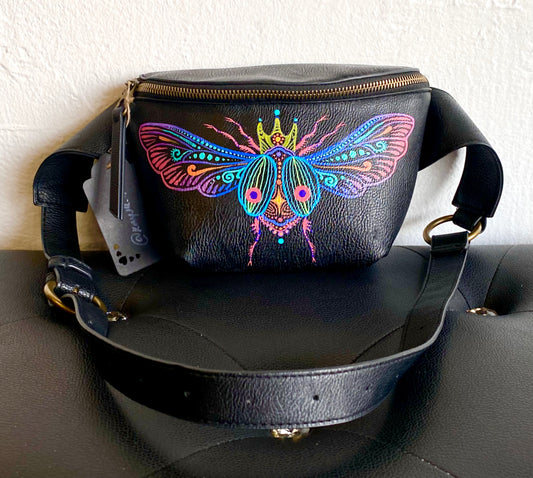 Hand-Painted Bum Bag - Technicolor Beetle