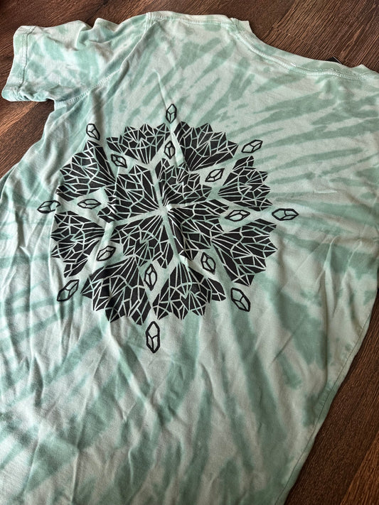 Extra small crystals Block print Crop top