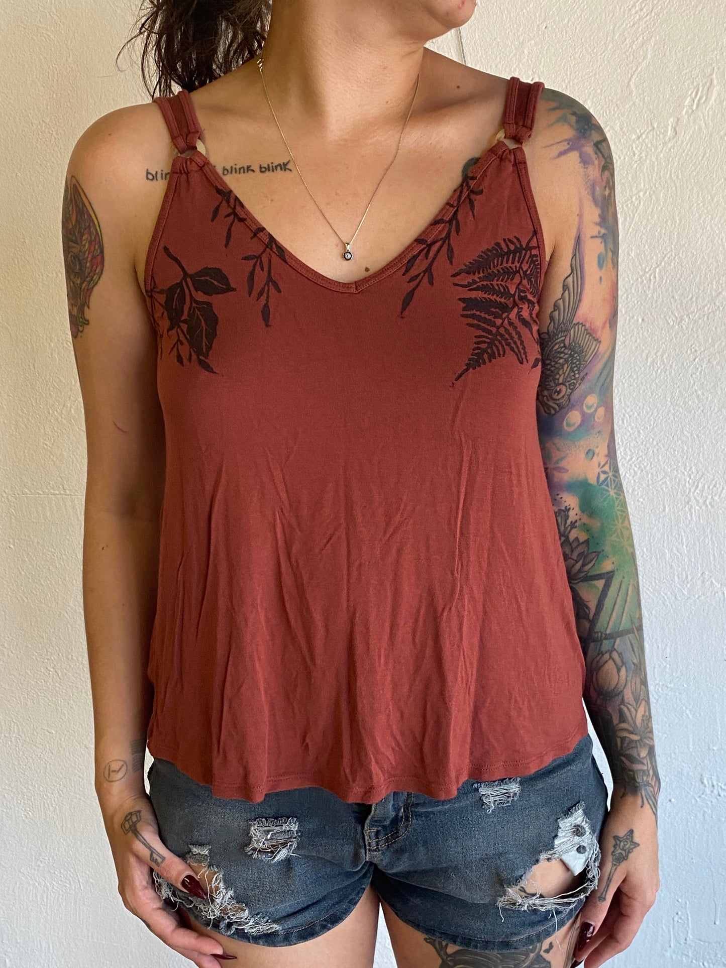 Woodland Printed Drapey Tank *Roomy Small*