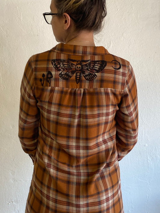 Death Moth Flannel Dress *Medium*