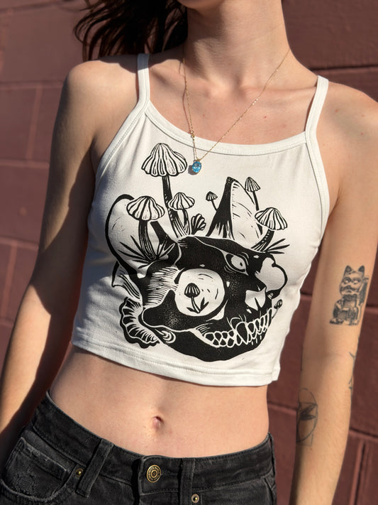 Kitty Skull Cropped Tank *Medium*