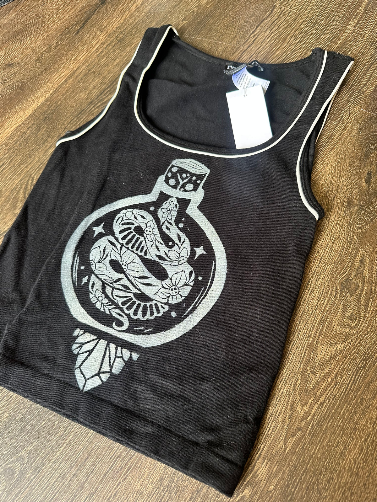 Large serpent serum Block print Crop top