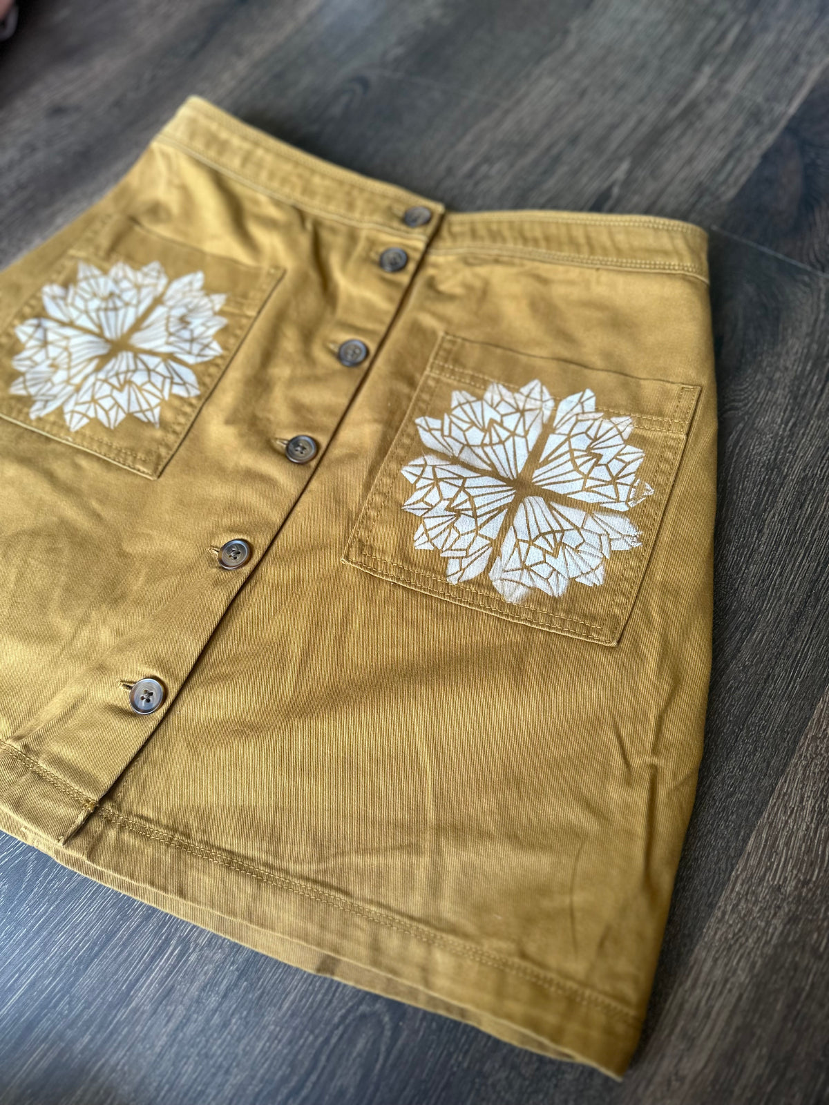 Medium mustard Block print skirt