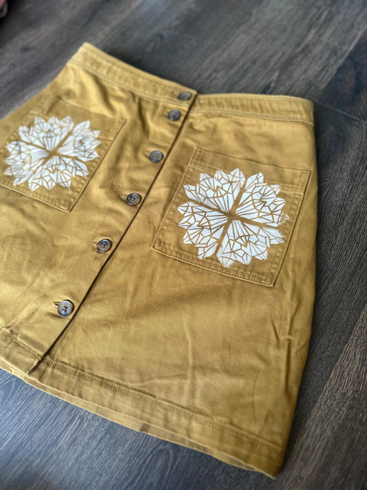 Medium mustard Block print skirt