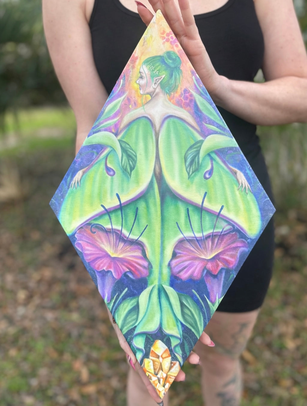 Ellunaments Diamond Stretched Canvas Print