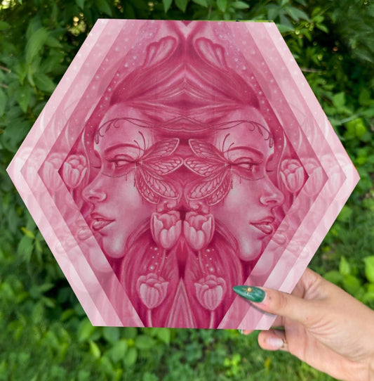 (Dropping 2/14/26) Persephone Limited Edition Hexagon Canvas Prints