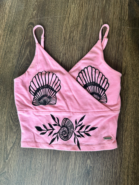 Seashell Block print Crop top