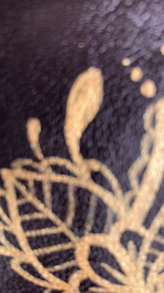 Hand Painted Genuine Leather Bag -  Golden Mandala